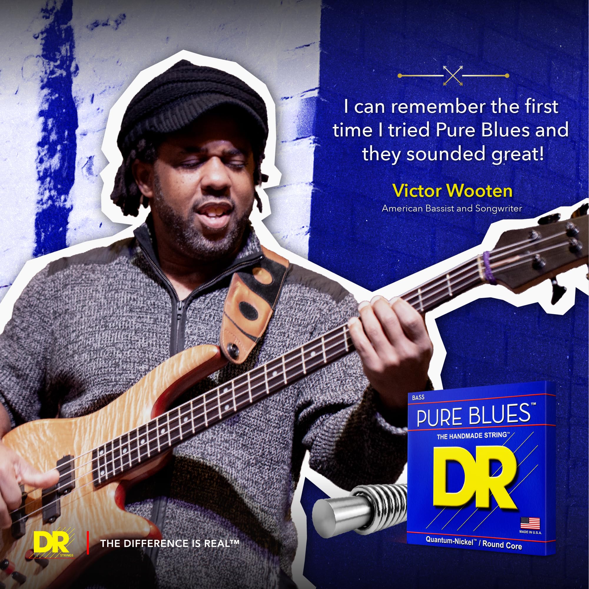 Amazon.com: DR Strings PBVW-40 Pure Blues Quantum-nickel/Round